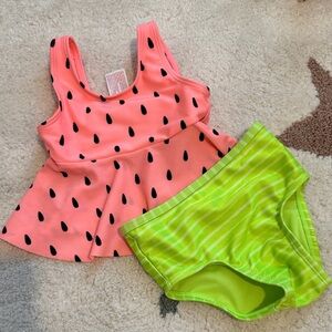Cat & Jack Pink and Green Kids Swim Set